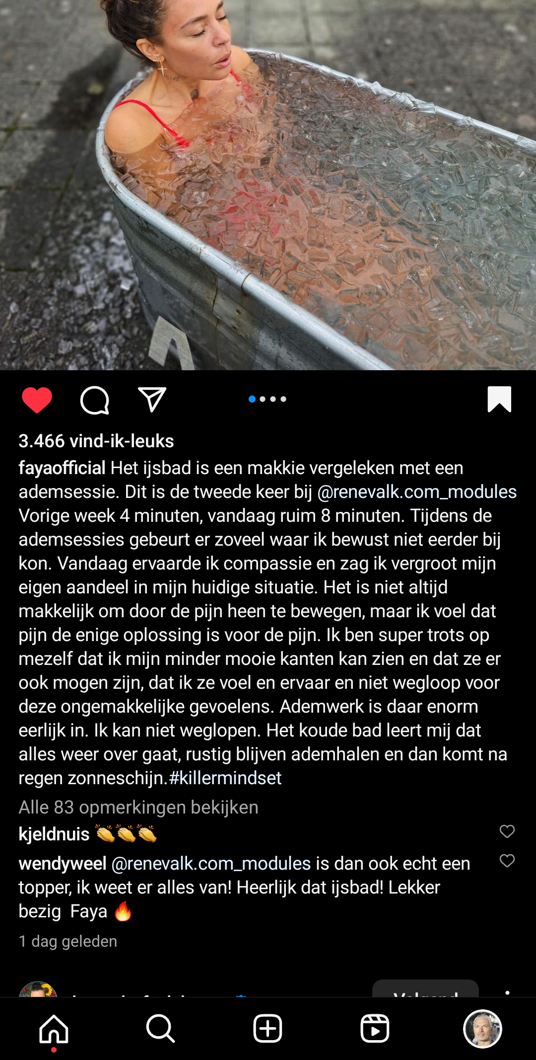 Faya Lourens plaatse een mooie post op Instagram over René Valk